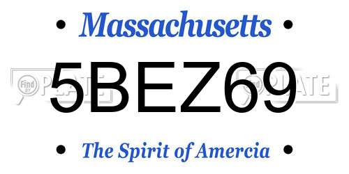 5BEZ69 Massachusetts License Plate