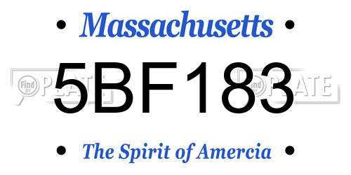 5BF183 Massachusetts License Plate
