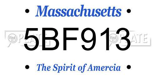 5BF913 Massachusetts License Plate