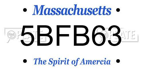 5BFB63 Massachusetts License Plate