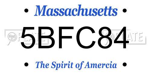 5BFC84 Massachusetts License Plate