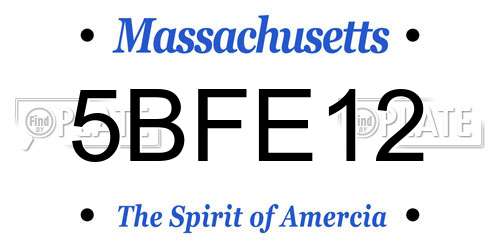 5BFE12 Massachusetts License Plate