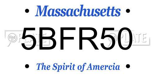5BFR50 Massachusetts License Plate