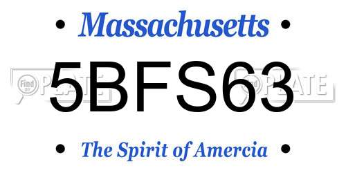 5BFS63 Massachusetts License Plate