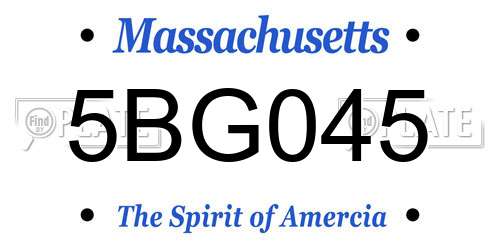 5BG045 Massachusetts License Plate
