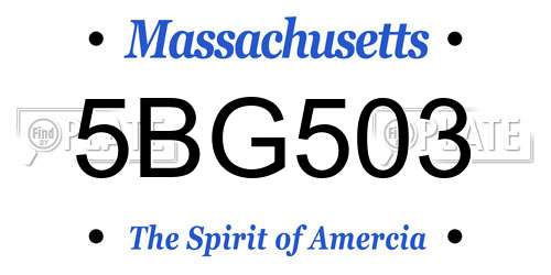 5BG503 Massachusetts License Plate