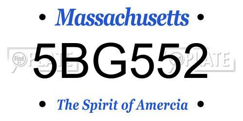5BG552 Massachusetts License Plate