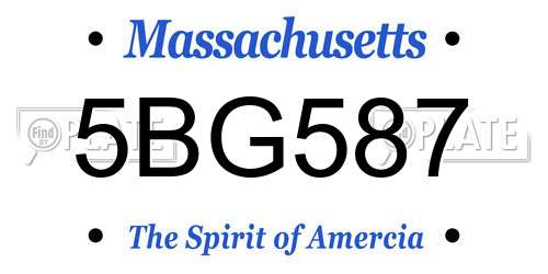 5BG587 Massachusetts License Plate