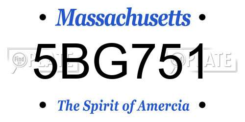 5BG751 Massachusetts License Plate
