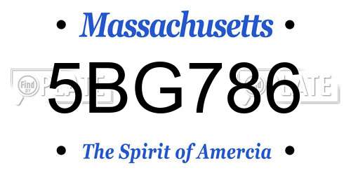 5BG786 Massachusetts License Plate