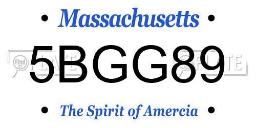 5BGG89 Massachusetts License Plate