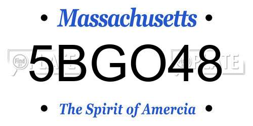 5BGO48 Massachusetts License Plate