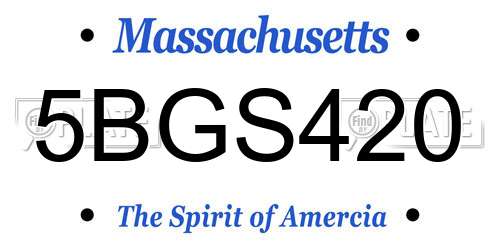 5BGS420 Massachusetts License Plate