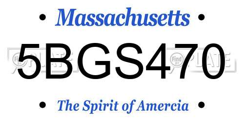 5BGS470 Massachusetts License Plate