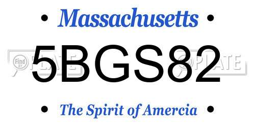 5BGS82 Massachusetts License Plate