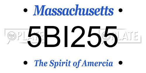 5BI255 Massachusetts License Plate