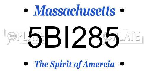 5BI285 Massachusetts License Plate