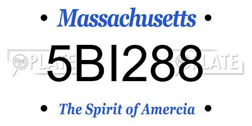 5BI288 Massachusetts License Plate