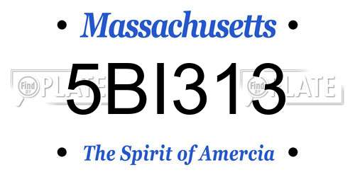 5BI313 Massachusetts License Plate