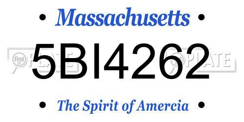 5BI4262 Massachusetts License Plate