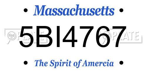 5BI4767 Massachusetts License Plate