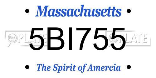 5BI755 Massachusetts License Plate