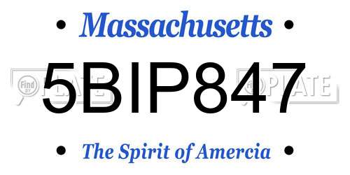 5BIP847 Massachusetts License Plate