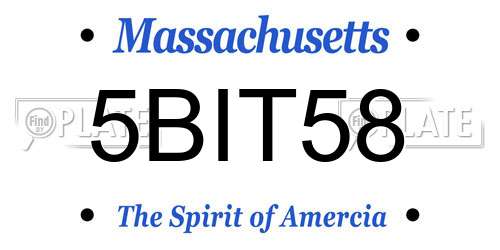 5BIT58 Massachusetts License Plate