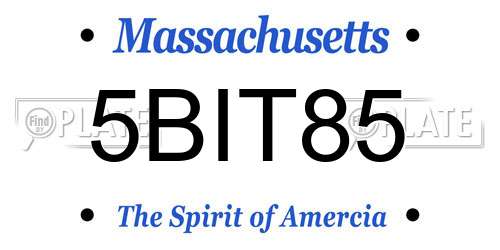 5BIT85 Massachusetts License Plate