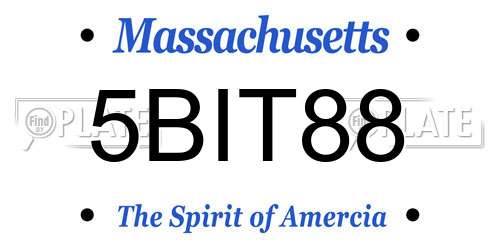 5BIT88 Massachusetts License Plate