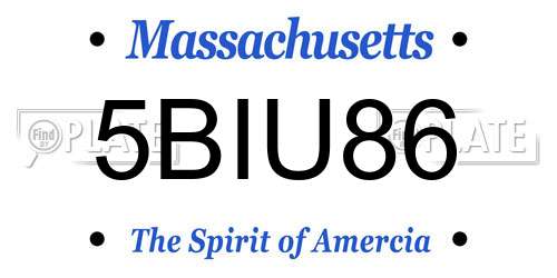 5BIU86 Massachusetts License Plate