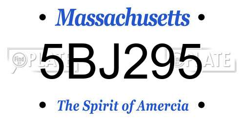 5BJ295 Massachusetts License Plate