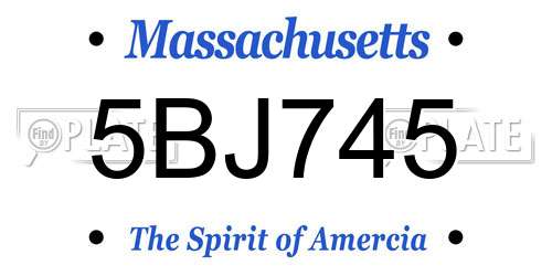 5BJ745 Massachusetts License Plate