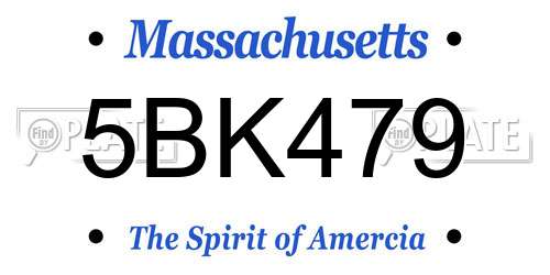 5BK479 Massachusetts License Plate