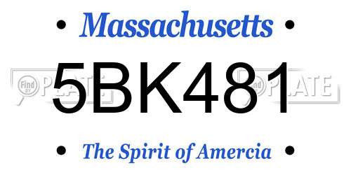 5BK481 Massachusetts License Plate