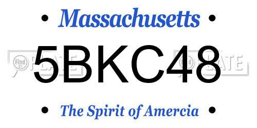 5BKC48 Massachusetts License Plate
