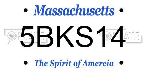 5BKS14 Massachusetts License Plate