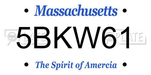 5BKW61 Massachusetts License Plate