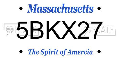 5BKX27 Massachusetts License Plate