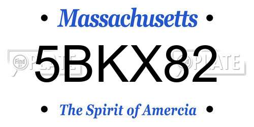 5BKX82 Massachusetts License Plate