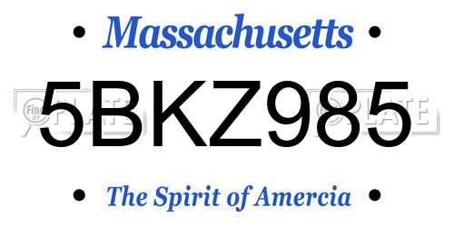 5BKZ985 Massachusetts License Plate