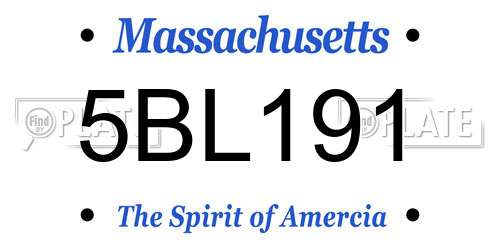 5BL191 Massachusetts License Plate