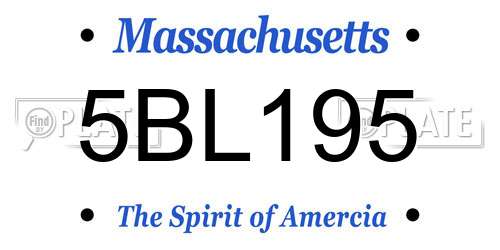 5BL195 Massachusetts License Plate