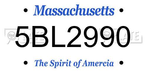 5BL2990 Massachusetts License Plate
