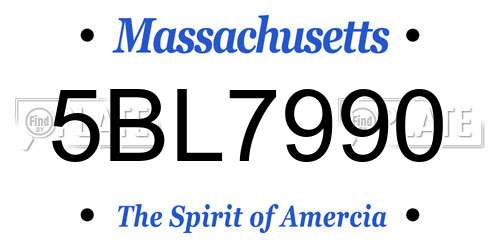 5BL7990 Massachusetts License Plate