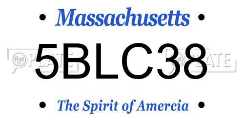 5BLC38 Massachusetts License Plate