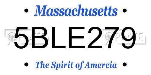 5BLE279 Massachusetts License Plate