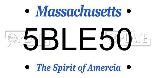 5BLE50 Massachusetts License Plate