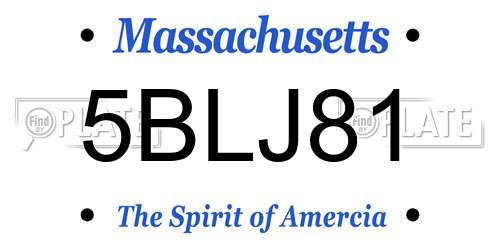 5BLJ81 Massachusetts License Plate