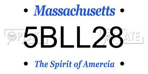 5BLL28 Massachusetts License Plate